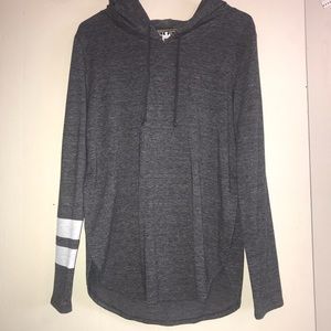 Long Grey Hooded Sweatshirt